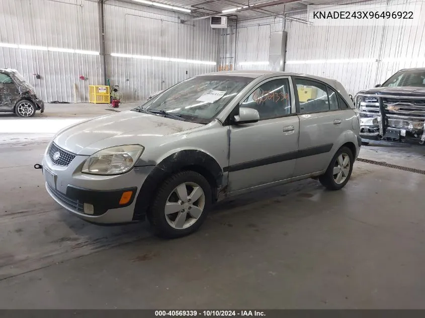 2009 Kia Rio5 Sx VIN: KNADE243X96496922 Lot: 40569339