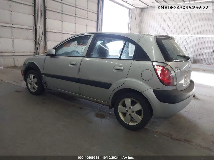 2009 Kia Rio5 Sx VIN: KNADE243X96496922 Lot: 40569339