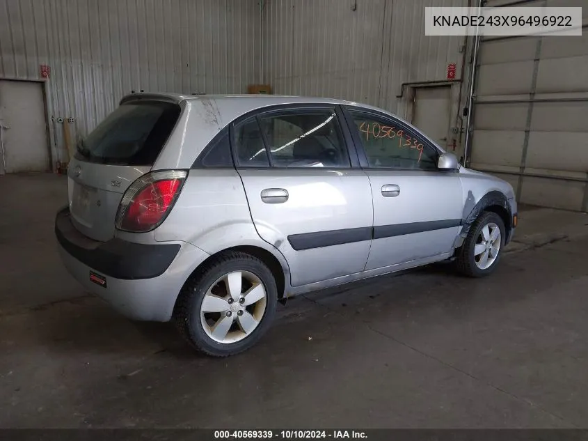 2009 Kia Rio5 Sx VIN: KNADE243X96496922 Lot: 40569339