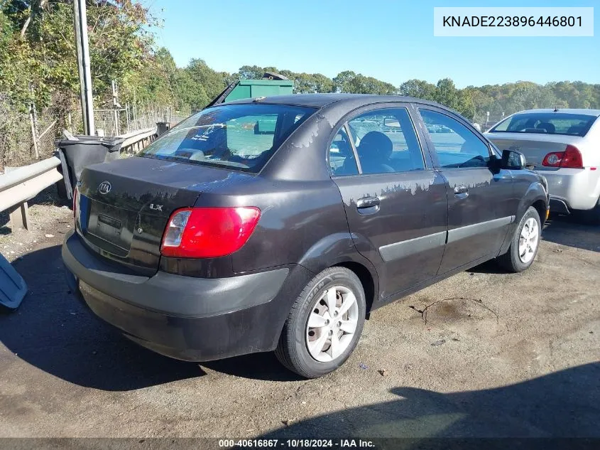 2009 Kia Rio Lx VIN: KNADE223896446801 Lot: 40616867