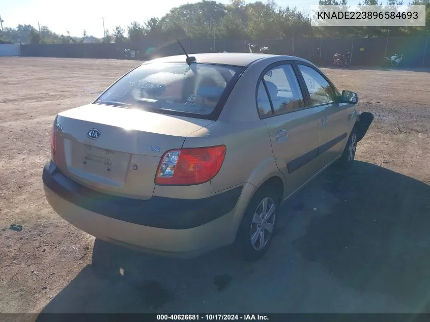 2009 Kia Rio Lx/Sx VIN: KNADE223896584693 Lot: 40626681