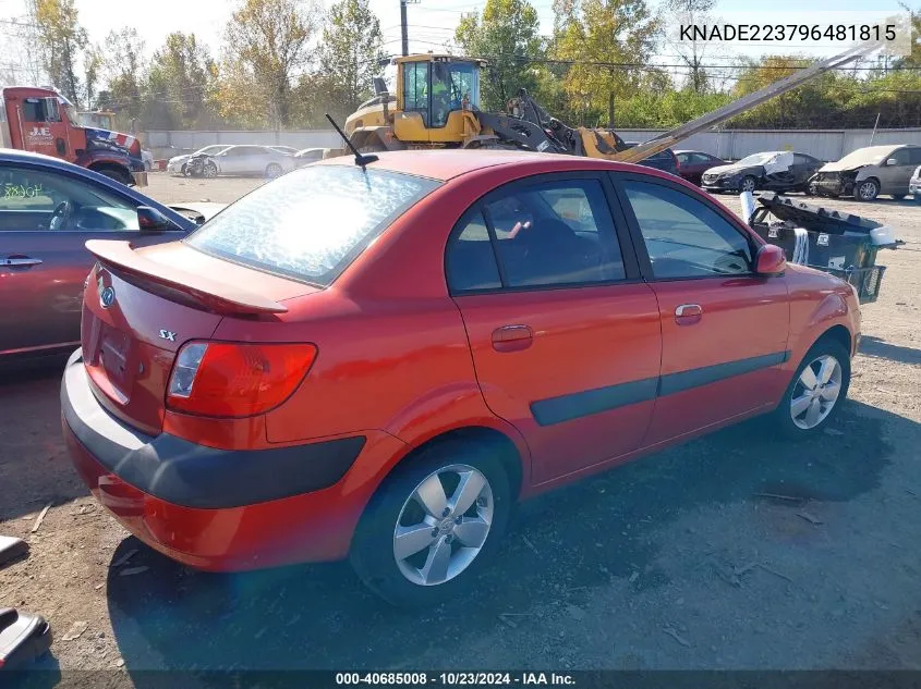 2009 Kia Rio Sx VIN: KNADE223796481815 Lot: 40685008