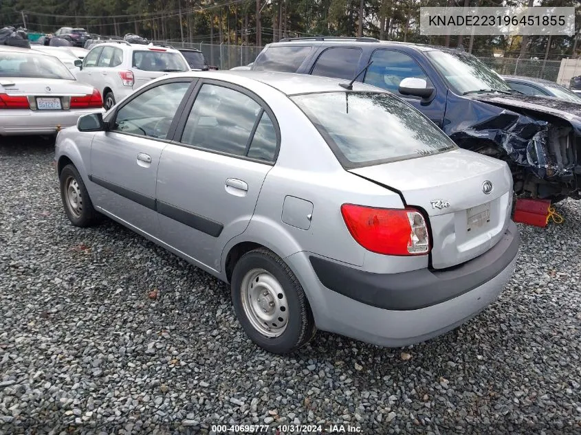 2009 Kia Rio VIN: KNADE223196451855 Lot: 40695777