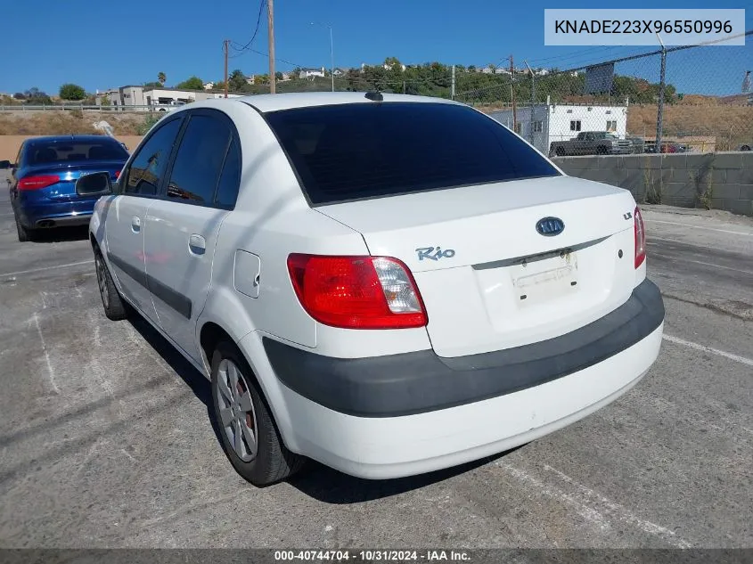 2009 Kia Rio Lx VIN: KNADE223X96550996 Lot: 40744704