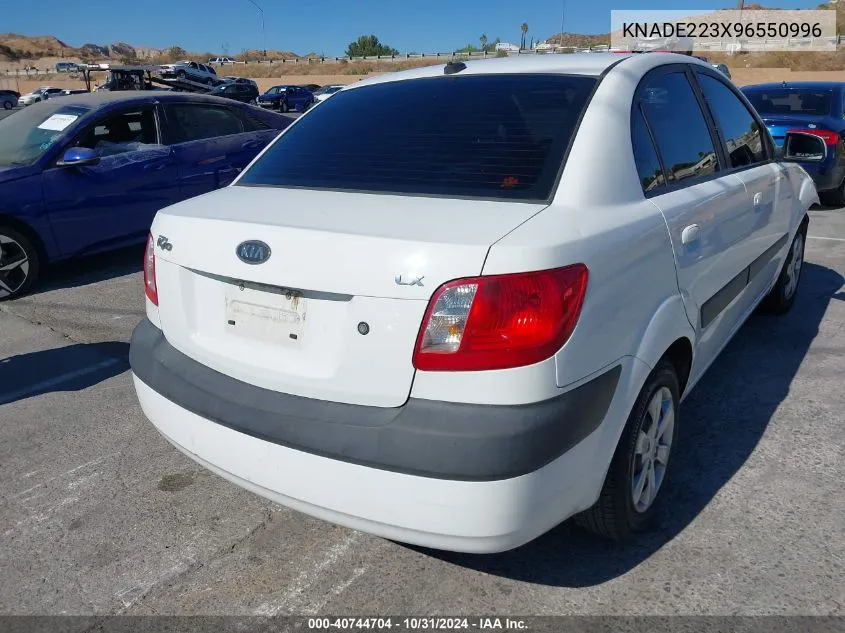 2009 Kia Rio Lx VIN: KNADE223X96550996 Lot: 40744704