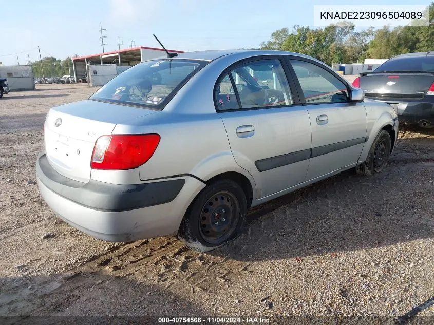 2009 Kia Rio Lx VIN: KNADE223096504089 Lot: 40754566