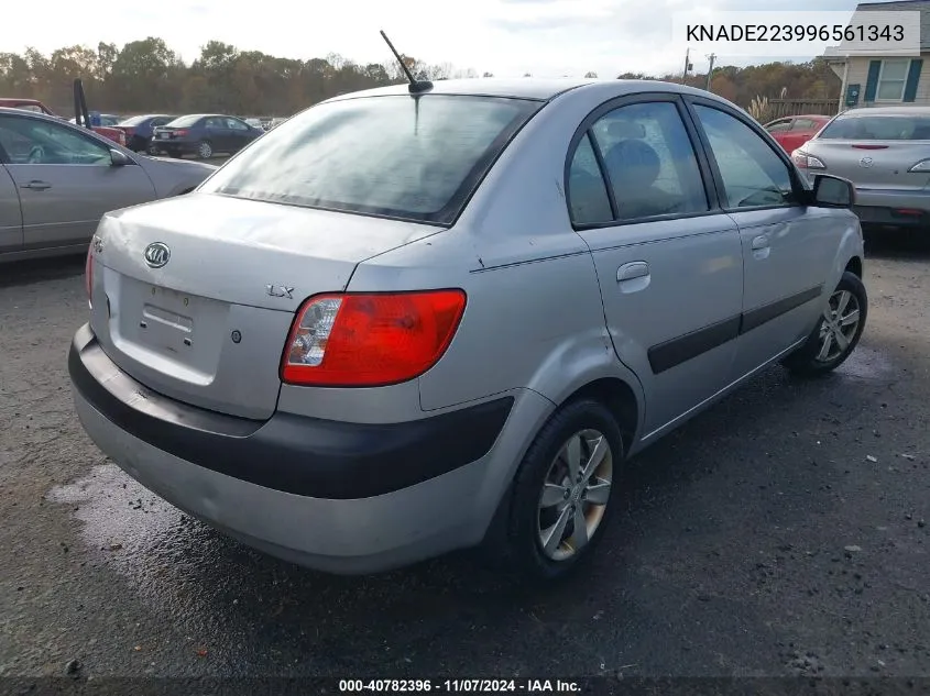 2009 Kia Rio Lx VIN: KNADE223996561343 Lot: 40782396