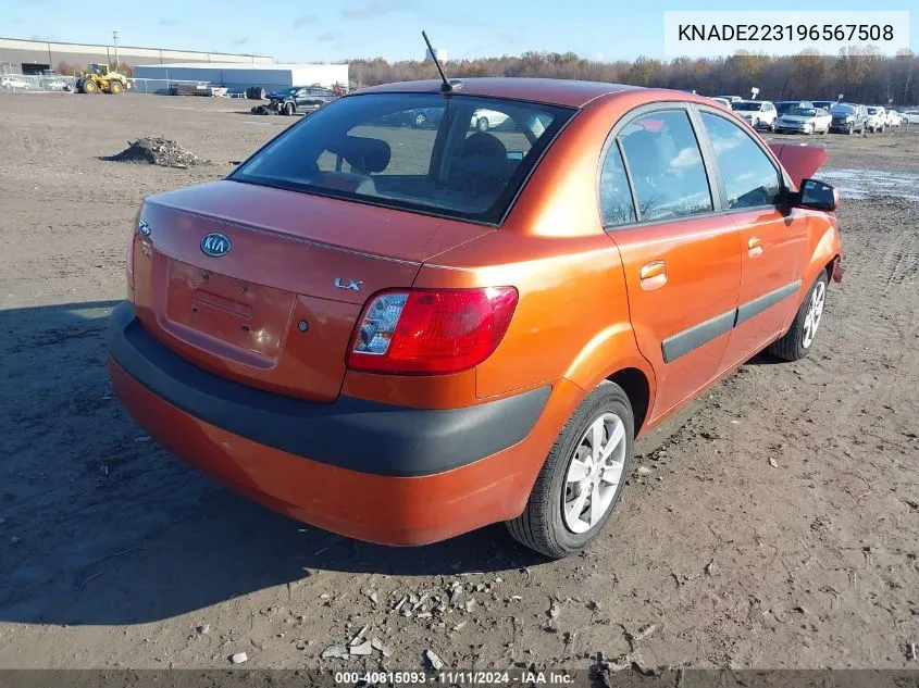 2009 Kia Rio Lx VIN: KNADE223196567508 Lot: 40815093