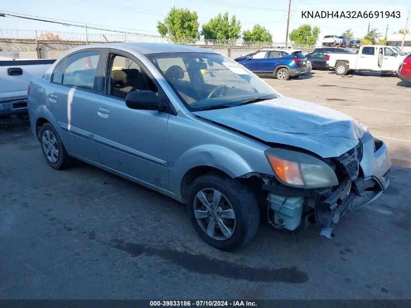 2010 Kia Rio Lx VIN: KNADH4A32A6691943 Lot: 39833186