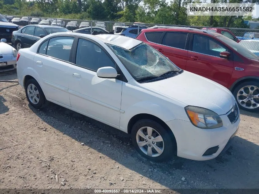 KNADH4A35A6651582 2010 Kia Rio Lx