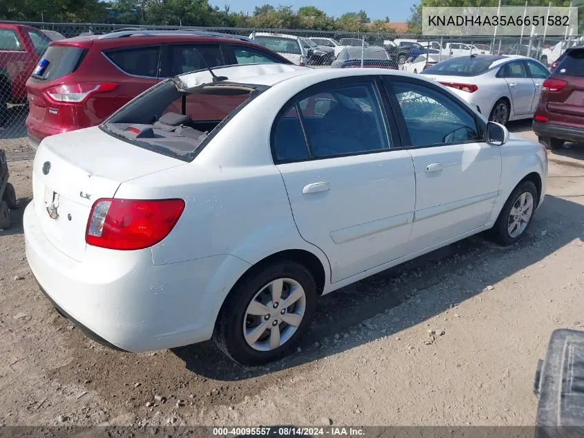 KNADH4A35A6651582 2010 Kia Rio Lx