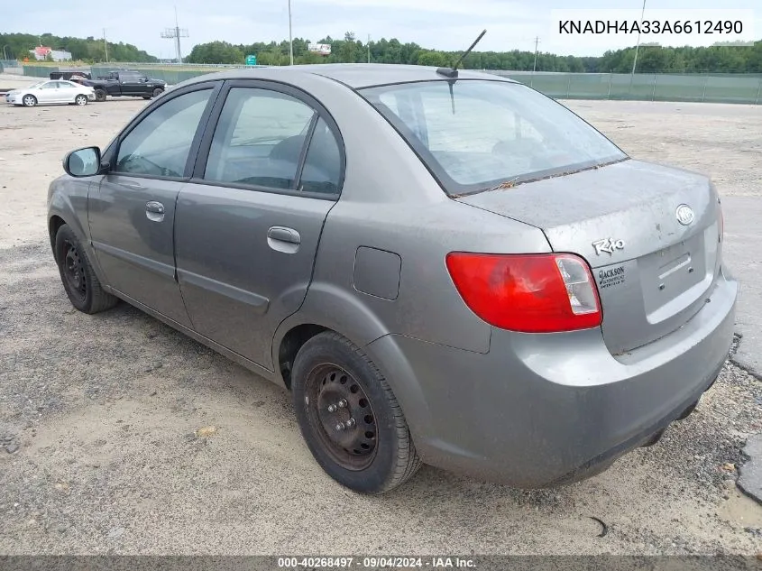 2010 Kia Rio Lx/Sx VIN: KNADH4A33A6612490 Lot: 40268497