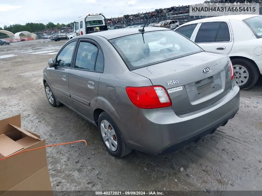 2010 Kia Rio Lx VIN: KNADH4A31A6654415 Lot: 40272821