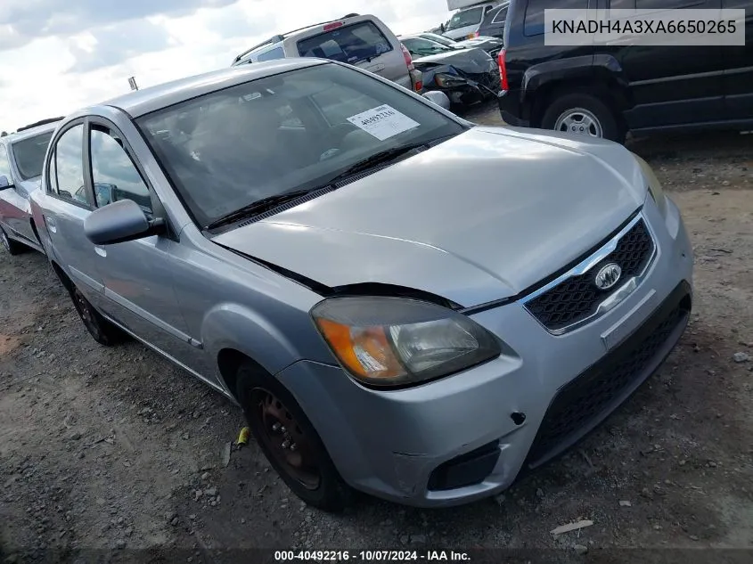 2010 Kia Rio Lx VIN: KNADH4A3XA6650265 Lot: 40492216