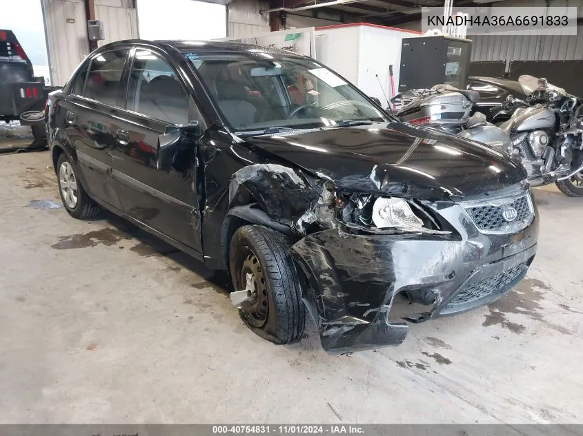 2010 Kia Rio Lx VIN: KNADH4A36A6691833 Lot: 40754831