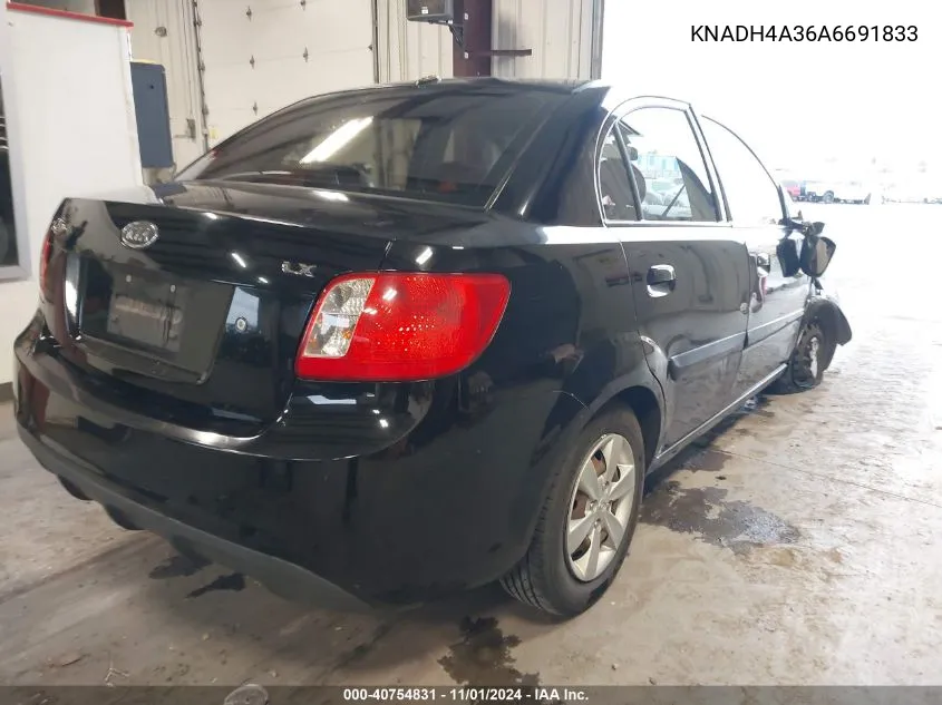 2010 Kia Rio Lx VIN: KNADH4A36A6691833 Lot: 40754831