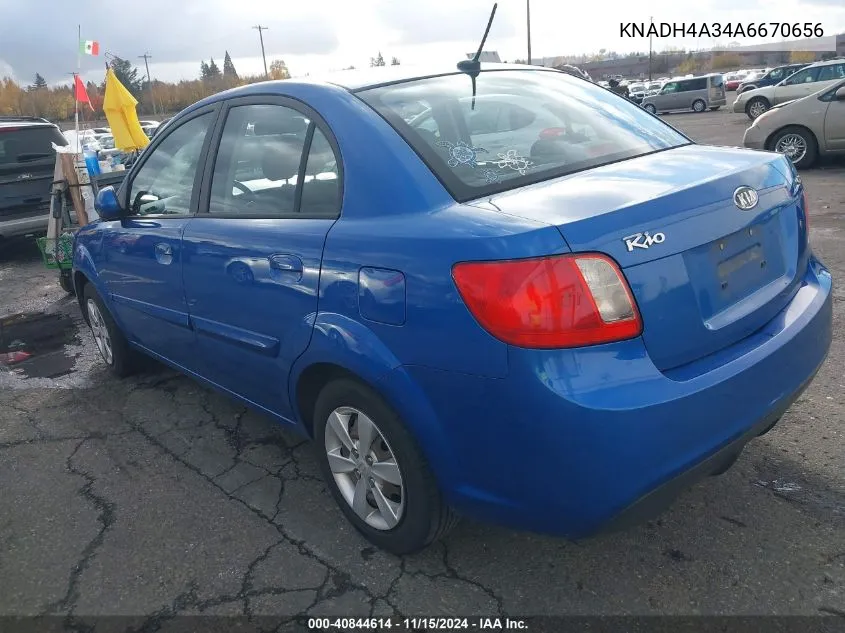 2010 Kia Rio Lx VIN: KNADH4A34A6670656 Lot: 40844614