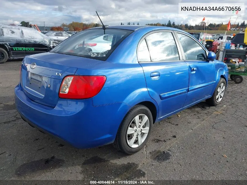 2010 Kia Rio Lx VIN: KNADH4A34A6670656 Lot: 40844614