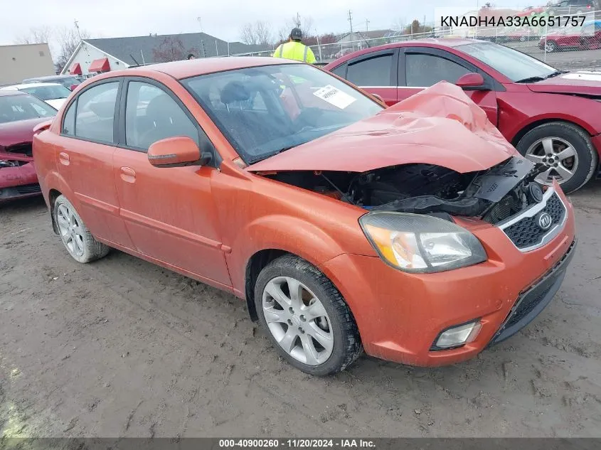 2010 Kia Rio Sx VIN: KNADH4A33A6651757 Lot: 40900260