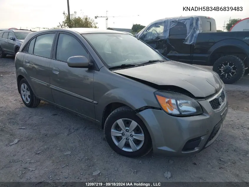 2011 Kia Rio VIN: KNADH5B34B6839483 Lot: 12097219