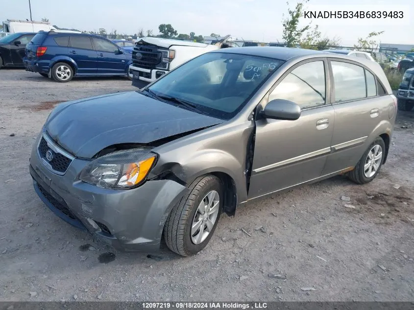 2011 Kia Rio VIN: KNADH5B34B6839483 Lot: 12097219