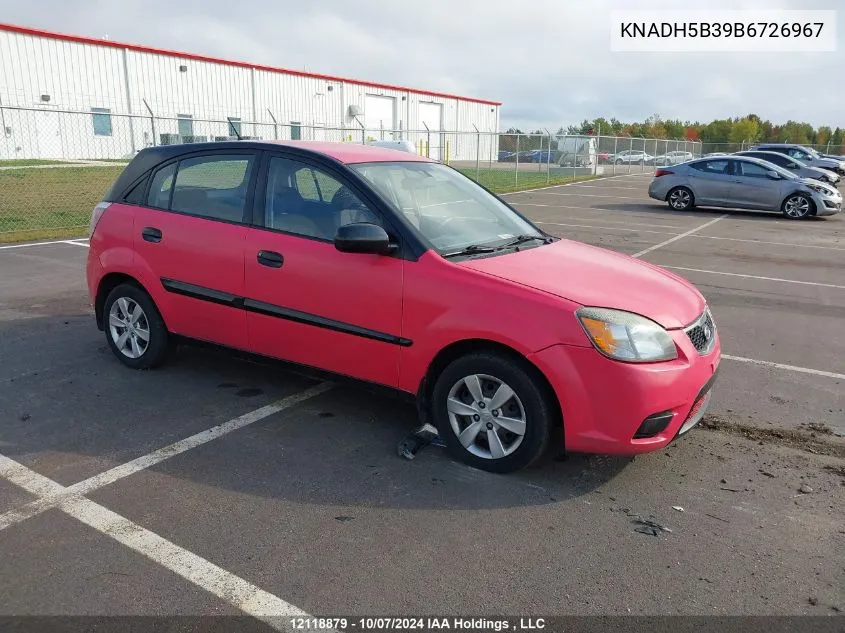 2011 Kia Rio VIN: KNADH5B39B6726967 Lot: 12118879