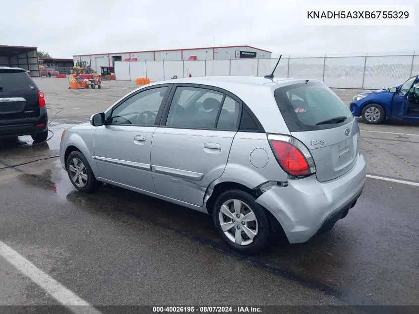 2011 Kia Rio5 Lx VIN: KNADH5A3XB6755329 Lot: 40026195