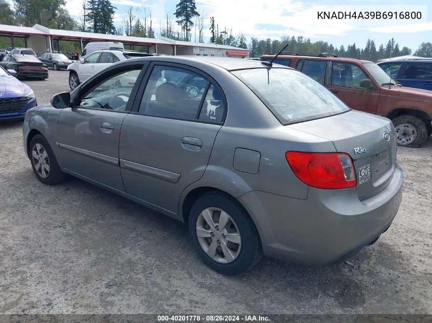 2011 Kia Rio Lx VIN: KNADH4A39B6916800 Lot: 40201778