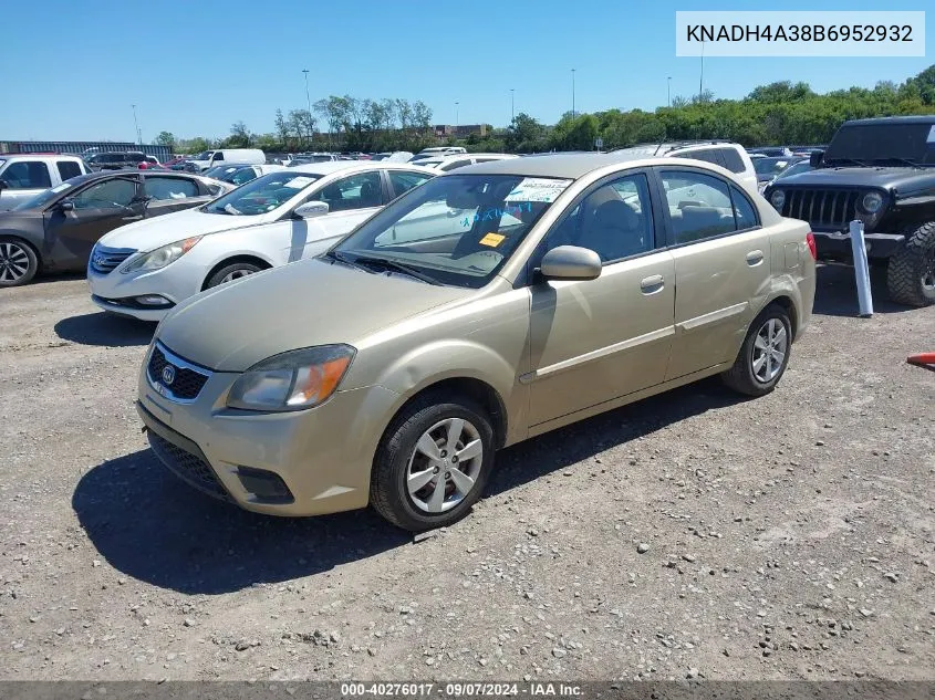 2011 Kia Rio Lx VIN: KNADH4A38B6952932 Lot: 40276017