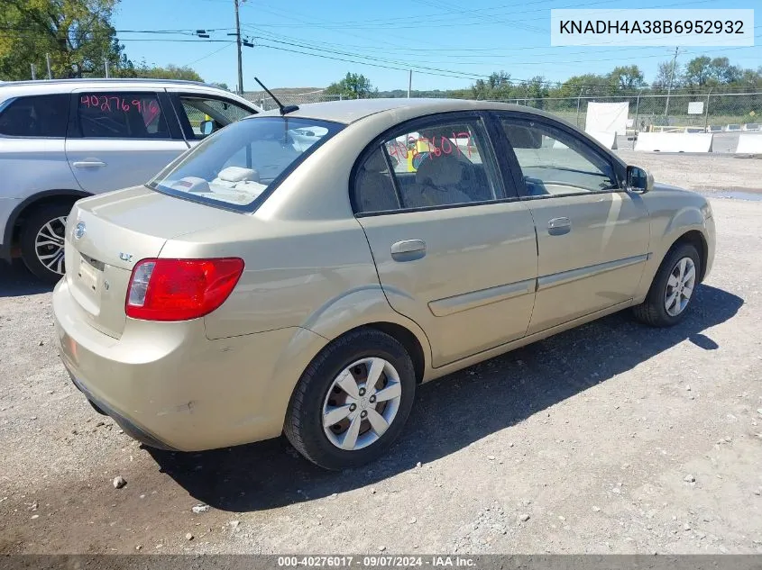 2011 Kia Rio Lx VIN: KNADH4A38B6952932 Lot: 40276017