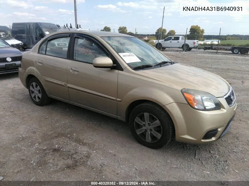 KNADH4A31B6940931 2011 Kia Rio Lx