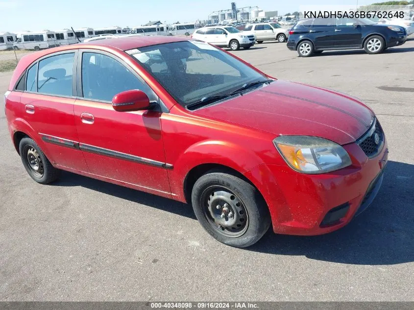 2011 Kia Rio5 Lx VIN: KNADH5A36B6762648 Lot: 40348098