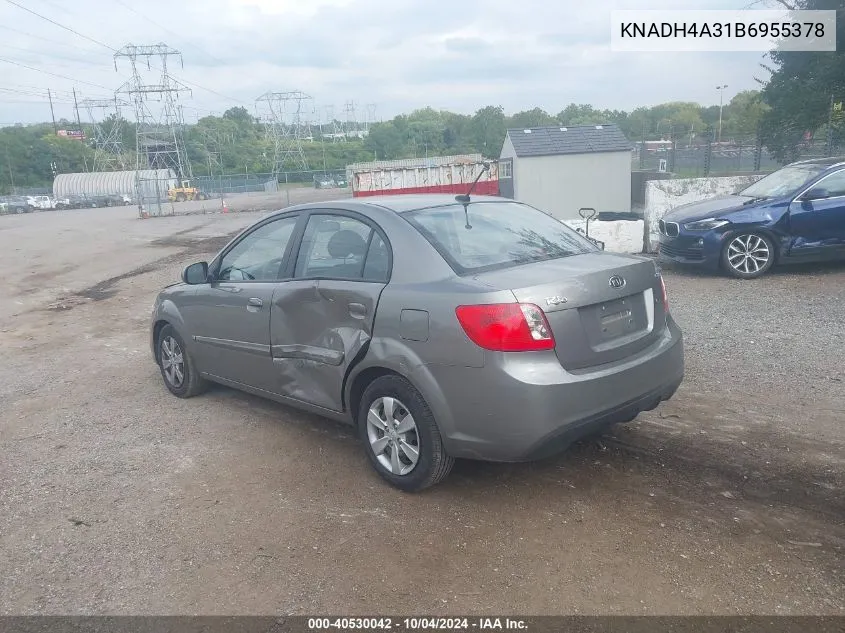 2011 Kia Rio Lx VIN: KNADH4A31B6955378 Lot: 40530042