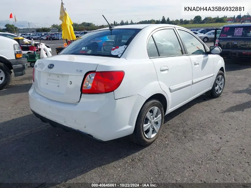 2011 Kia Rio Lx VIN: KNADH4A35B6932881 Lot: 40645861