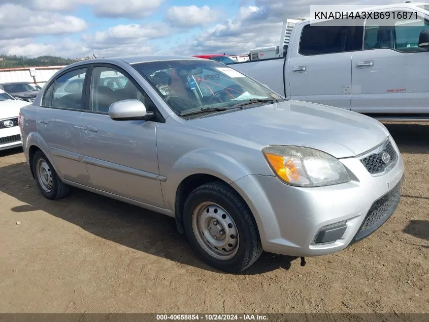 2011 Kia Rio VIN: KNADH4A3XB6916871 Lot: 40658854