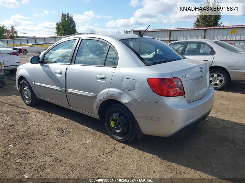 2011 Kia Rio VIN: KNADH4A3XB6916871 Lot: 40658854