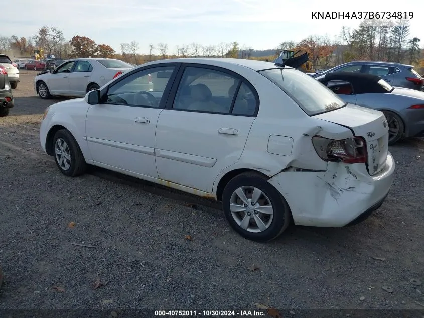 KNADH4A37B6734819 2011 Kia Rio Lx