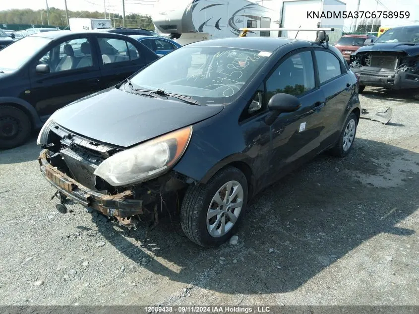 2012 Kia Rio Lx VIN: KNADM5A37C6758959 Lot: 12089438