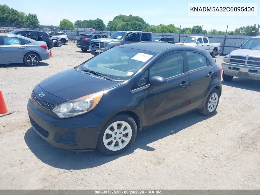 2012 Kia Rio5 Lx VIN: KNADM5A32C6095400 Lot: 39707536