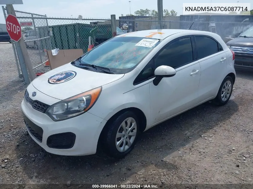 2012 Kia Rio5 Lx VIN: KNADM5A37C6087714 Lot: 39966041