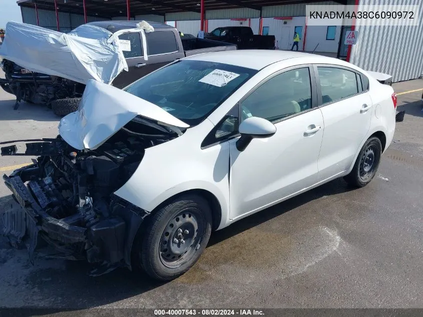 2012 Kia Rio Lx VIN: KNADM4A38C6090972 Lot: 40007543