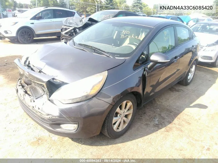 KNADN4A33C6085420 2012 Kia Rio Ex