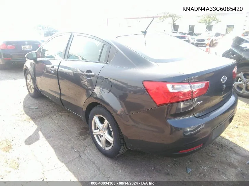 KNADN4A33C6085420 2012 Kia Rio Ex