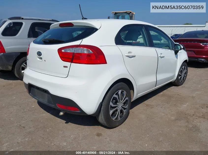 KNADM5A35C6070359 2012 Kia Rio5 Lx