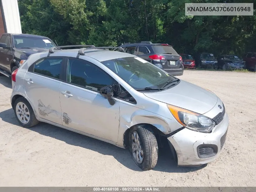 2012 Kia Rio5 Lx VIN: KNADM5A37C6016948 Lot: 40168108