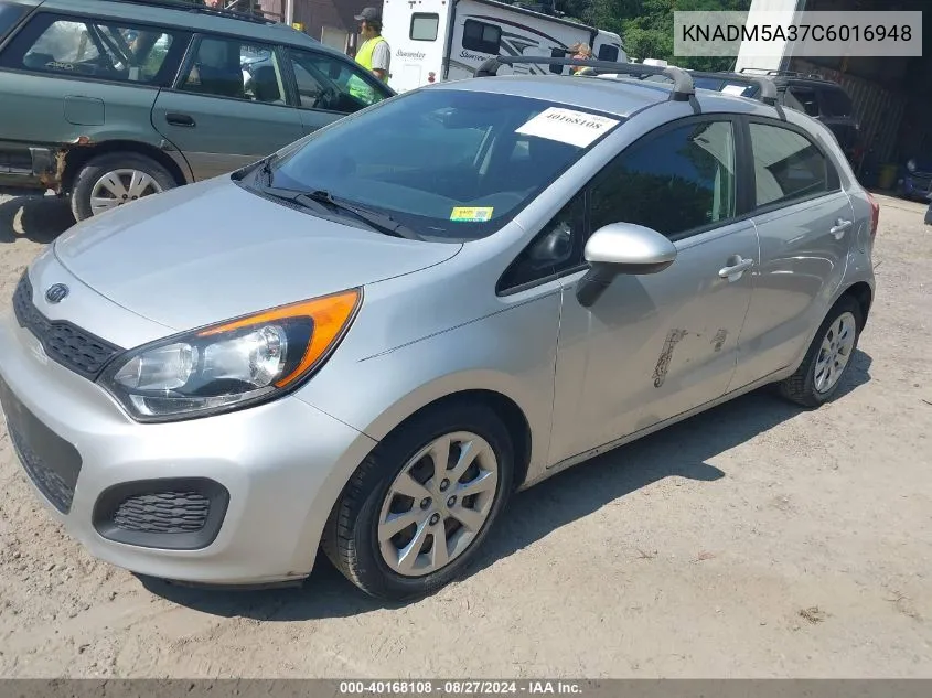 2012 Kia Rio5 Lx VIN: KNADM5A37C6016948 Lot: 40168108