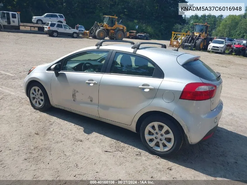 2012 Kia Rio5 Lx VIN: KNADM5A37C6016948 Lot: 40168108