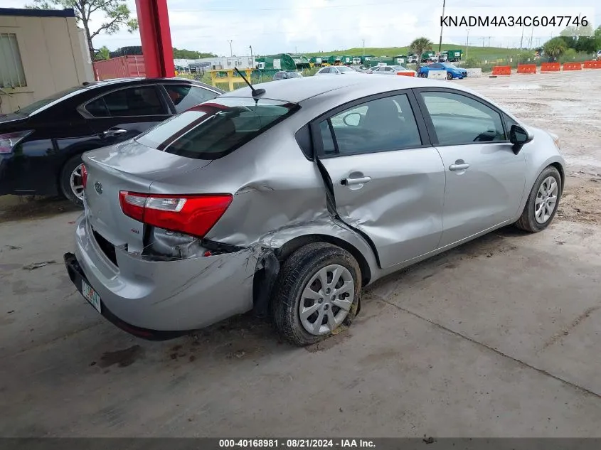 KNADM4A34C6047746 2012 Kia Rio Lx