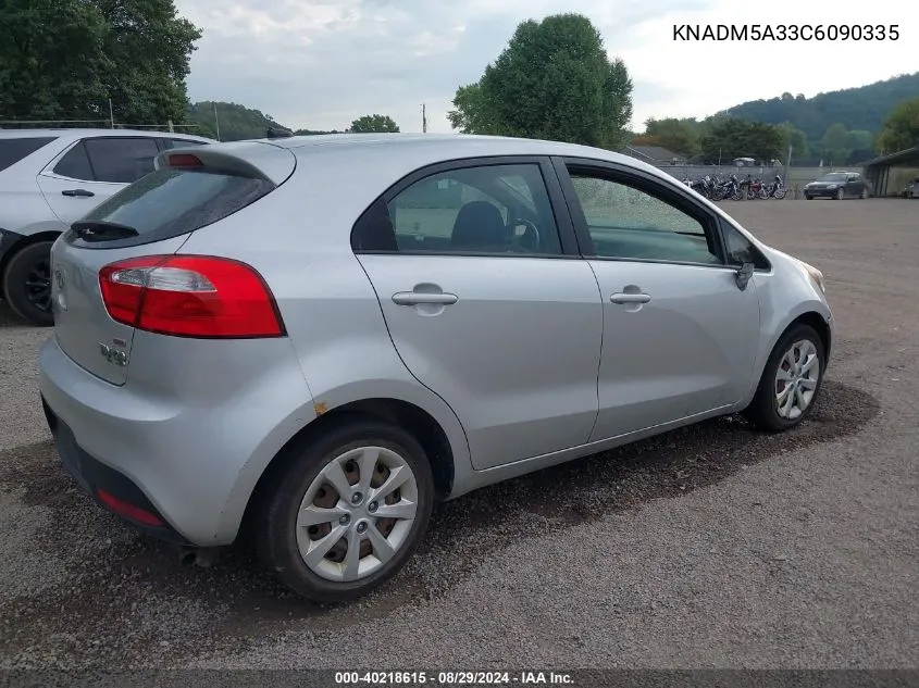 2012 Kia Rio5 Lx VIN: KNADM5A33C6090335 Lot: 40218615