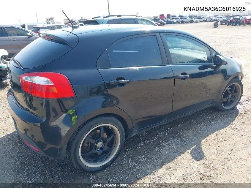 2012 Kia Rio5 Lx VIN: KNADM5A36C6016925 Lot: 40245694